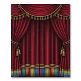 Red Curtain Rainbow Fringe Area Rug