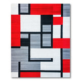 Geometric Modern Multi-color and Patterns Bold Red Geometric Abstract Area Rug