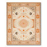 Cream Beige Sun Mandala Southwestern Rug