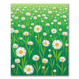 Green Daisy Meadow Green Area Rug