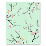 Mint Green Cherry Blossom Area Rug