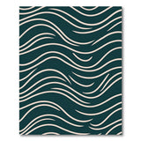 Teal Wave Abstract Coastal Beach Area Rug