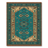 Blue and Teal Teal Persian Medallion Area Rug