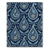 Navy Blue Paisley Oriental Area Rug