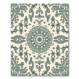 Teal Floral Medallion Vintage Rug