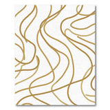 Gold Wavy Lines Abstract Area Rug