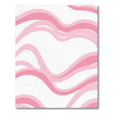 ODIKA Pink Abstract Wavy Washable Area Rug, Low Pile Non-Slip Pet Friendly Carpet