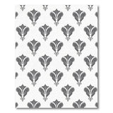Elegant Grey Fleur-de-Lis Area Rug