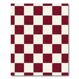 Red Distressed Red Checkered Area Rug