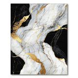 Black and White Black White Gold Marble Area Rug