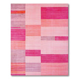 Vibrant Pink Orange Geometric Stripe Rug