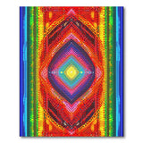 Vibrant Rainbow Geometric Diamond Area Rug