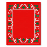 Festive Red Holly Leaf Border Area Rug