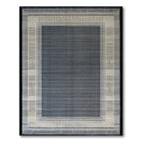 Modern Grey Geometric Border Area Rug