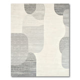 Abstract Grey Organic Shapes Area Rug
