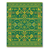 Vibrant Green Tribal Geometric Area Rug