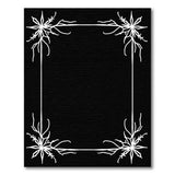 Ornate Black White Floral Border Area Rug