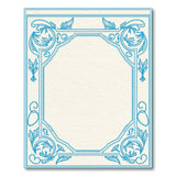 Elegant Blue Ornate Floral Border Area Rug