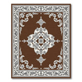 Ornate Brown Traditional Persian Area Rug
