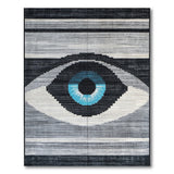 Bold Blue Eye Geometric Area Rug