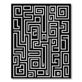 Black and White Geometric Modern Bold Black White Geometric Maze Area Rug