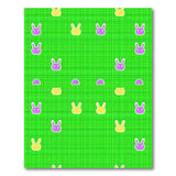 Playful Yellow Purple Bunny Green Plaid Rug