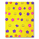Cheerful Yellow Smiley Faces Flower Area Rug