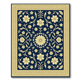 Navy Gold Floral Persian Area Rug