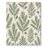 Green Fern Leaf Pattern Area Rug