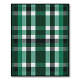 Geometric Modern Emerald Green Plaid Check Area Rug