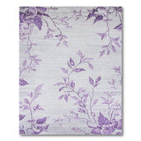 Purple Purple Floral Grey Area Rug