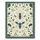 Bee Blossom Meadow Green Floral Rug