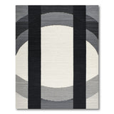 Bold Geometric Arch Black White Area Rug