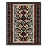 Bold Geometric Southwestern Rug in Black, Ivory Terracotta