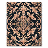 Gold and Silver Elegant Black Gold Ornate Persian Rug