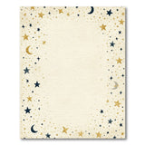 Celestial Gold Stars Navy Moons Distressed Rug