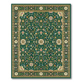 Emerald Green Traditional Persian Floral Area Rug