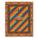 Rainbow VW Bus Boho Area Rug