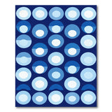 Blue Geometric Circle Area Rug