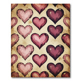 Distressed Vintage Pink Hearts Area Rug