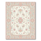 Traditional Persian Cream Pink Floral Persian Area Rug