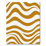 Flowing Gold Waves Abstract Area Rug