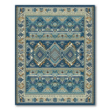 Teal Navy Southwestern Geometric Area Rug