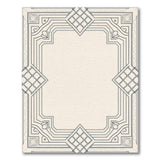 Geometric Lattice Border Beige Area Rug