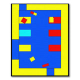 Bold Geometric Yellow Blue Red Area Rug