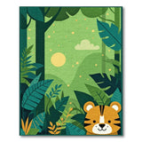 Cute Tiger Jungle Kids Area Rug