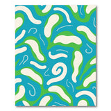 Blue and Teal Teal Abstract Organic Wave Area Rug