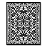 Black and White Traditional Persian Ornate Black White Persian Floral Rug