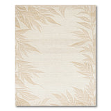 Beige Palm Frond Border Area Rug