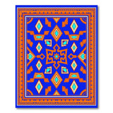 Blue Orange Geometric Southwestern Rug